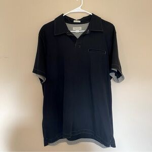 Banana Republic Men's Fitted Pima Polo‎ Shirt Black Size XL